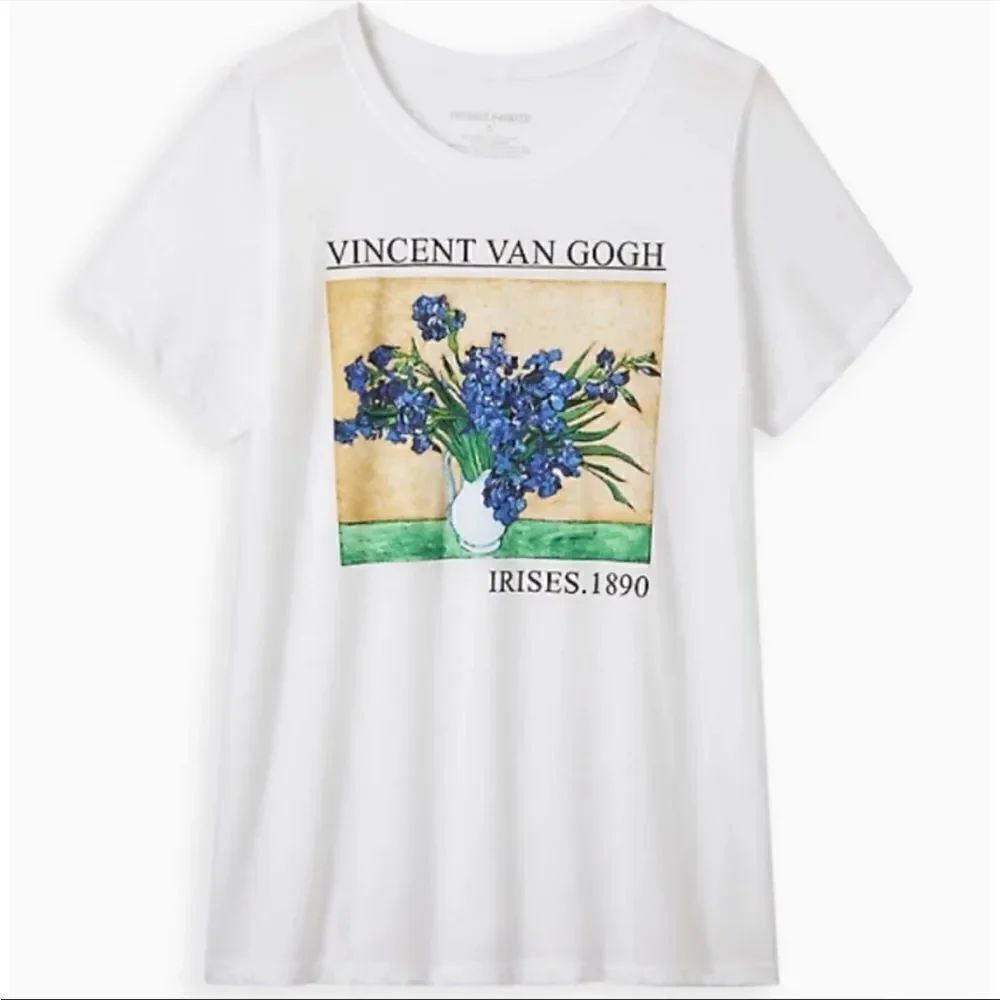 Torrid White Vincent Van Gough Floral Print Graphic Shirt Art To Wear Modern